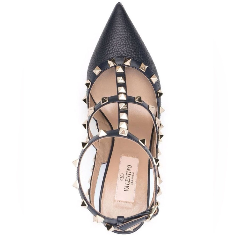VALENTINO Rockstud 100 Black Grainy Leather Pump, New with Box, size 40 - Picture 3 of 3
